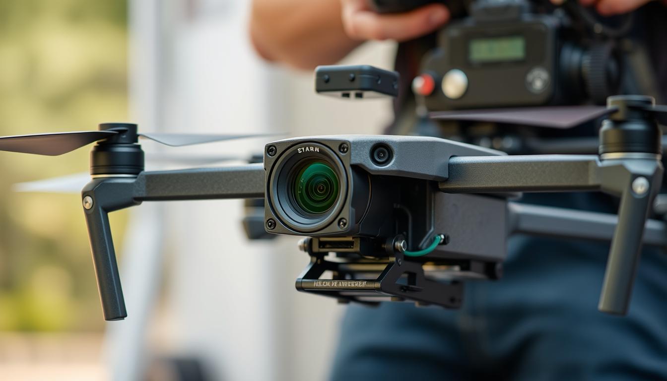 Zaawansowany dron filmowy z kamerą kinową używany do profesjonalnego filmowania dronem dla produkcji audiowizualnych